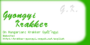 gyongyi krakker business card